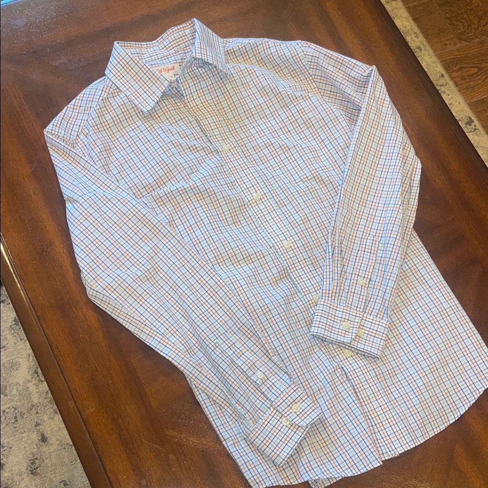 Cat & Jack Boy’s Blue and Red Plaid Button-Down Shirt